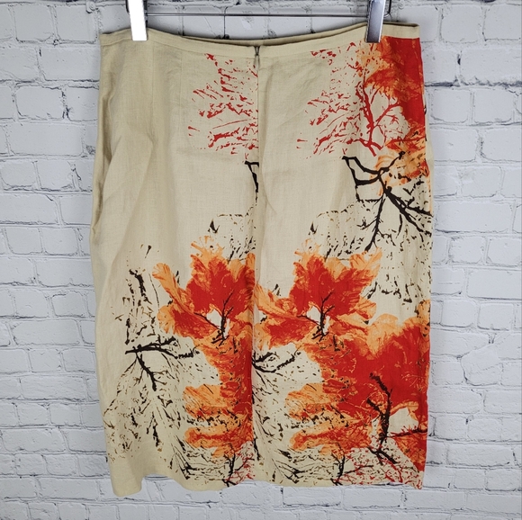 NYGARD | 100% linen foliage tree design fully lined skirt - Picture 3 of 6